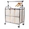 Seville Classics Rolling 3-Bag Steel Laundry Sorter w/ Hanging Bar